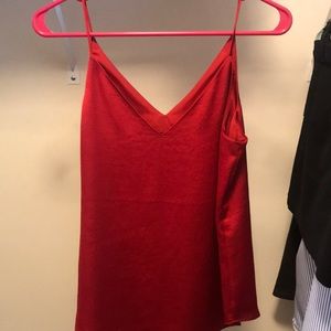 Express red silk blouse